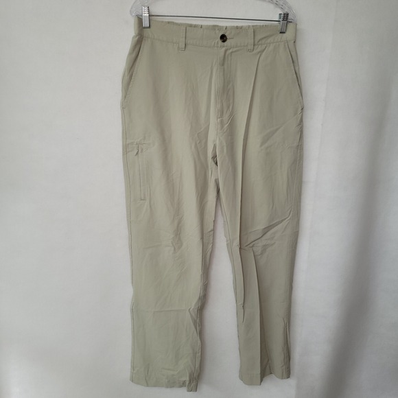 Travelsmith Quick-Dry Pants Mens 34x29 Khaki Lightweight Security Pocket Travel - Picture 1 of 12